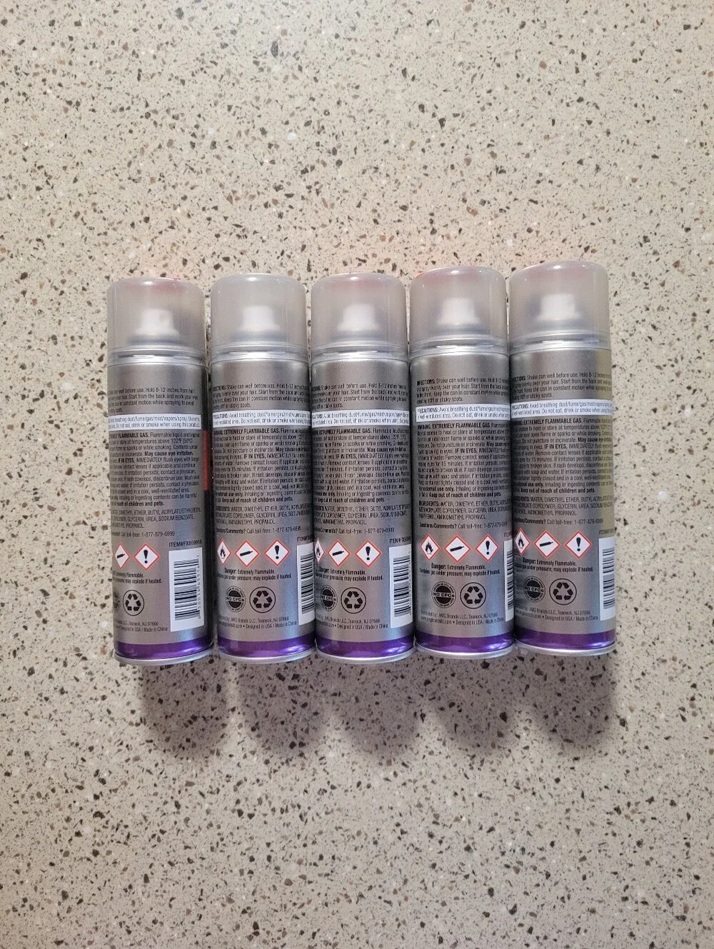 (5) Flex Volumizing Hair Spray All Day Volume & Control 6 Oz Each.